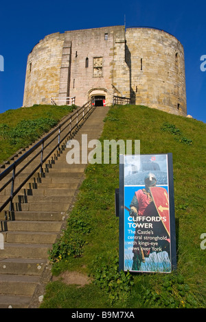 Cliffords Turm in der Stadt von York, England Stockfoto