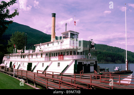 Kaslo, BC, Britisch-Kolumbien, Kanada - SS Moyie historischen Raddampfer SS Moyie National Historic Site, Kootenay Region Stockfoto