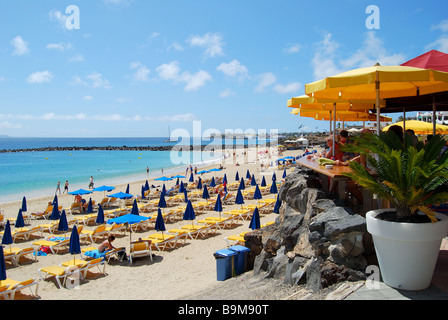 Beach Promenade Café, Playa Grande, Playa Blanca, Lanzarote, Kanarische Inseln, Spanien Stockfoto