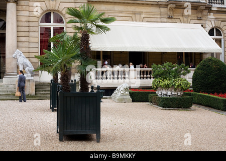 Frankreich, Paris, Musée Jacquemart André, Innenhof und Café-Terrasse Stockfoto