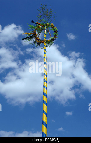 Maibaum in Klaistow, Deutschland Stockfoto