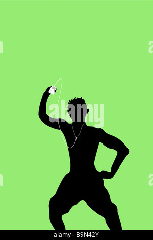 iPod Menschen Stil Silhouette Abbildung Stockfoto