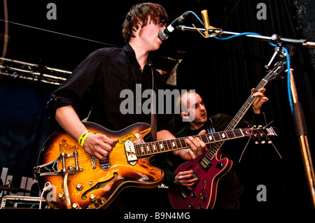 Detroit Social Club Höchstleistungen auf der Bühne der Cluny In Newcastle upon Tyne Stockfoto