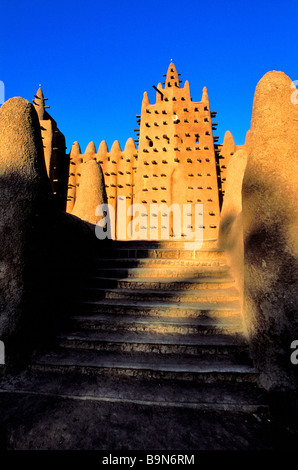 Mali, Region Mopti, Djenné, Weltkulturerbe der UNESCO, die große Moschee (größte Schlamm Ziegel der Welt) Stockfoto