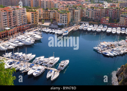 Port de Fontvieille von Monte Carlo in Monaco Stockfoto