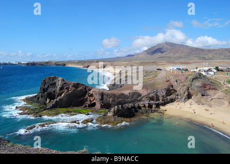 Playa de Papagayo, Papagayo, Lanzarote, Kanarische Inseln, Spanien Stockfoto