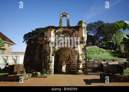 Porta De Santiago in der Abenddämmerung, Melaka, Malaysia Stockfoto