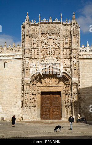 Fassade des Colegio de San Gregorio elisabethanischen gotische Kunst Valladolid Castilla Leon Spain Stockfoto