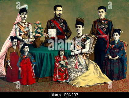 Die japanische kaiserliche Familie um 1900 Stockfoto