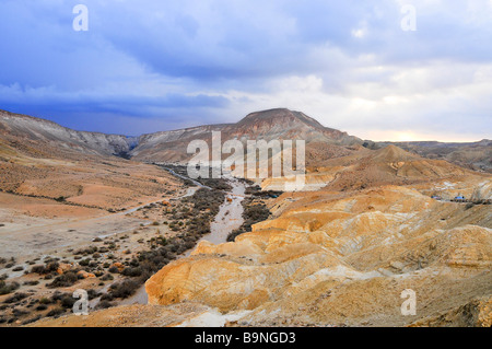 Israels Negev Flash Flood im Fluss Tzin Wüste Stockfoto