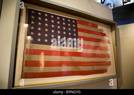 Die amerikanische Flagge auf Iwo Jima, die von Joe Rosenthal in seiner berühmten Foto von der Erhöhung der Flagge auf Iwo Ji erfasst wurde Stockfoto