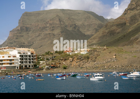 Spanien Kanaren La Gomera Valle Gran Rey, Hafen & Playa de Vueltas Stockfoto