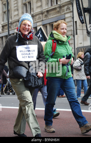 Anti-Kapitalismus protestieren Sie März 2009-London Stockfoto