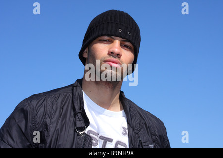 Junge Profi-Fußballer Ben Fairclough. Stockfoto