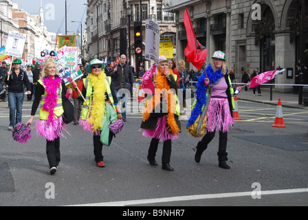 Anti-kapitalistischen G20 Protest März London 2009 Stockfoto