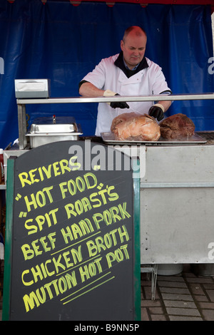 Fleischschnitt  Mitnahme beim Hawick Reivers Festival, Scottish Borders, Hawick in Schottland, Großbritannien Stockfoto