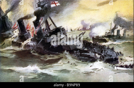 Schlacht von Jütland war das chief naval Engagement im ersten Weltkrieg, mit schweren Verlusten an den britischen und deutschen Seiten. Stockfoto