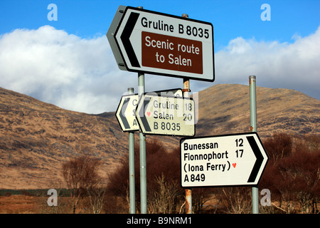 Verkehrszeichen auf Isle of Mull