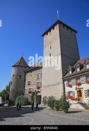 Schloss von Murten Morat Kanton Fribourg Schweiz Stockfoto