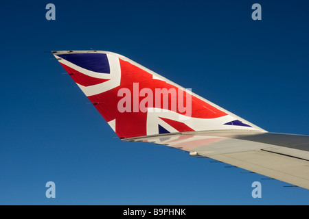 Britische Flagge gemalt auf Flügel von Flugzeugen Stockfoto