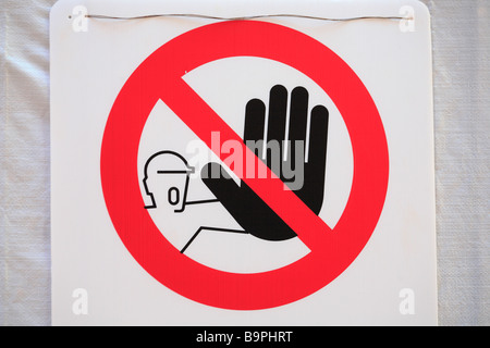 Schild mit hand Stockfoto