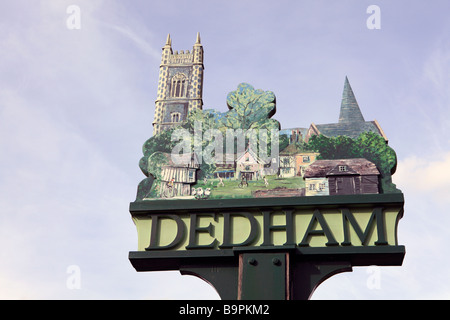 Vereinigtes Königreich Essex Dedham ein Schild am Eingang in die Stadt Stockfoto