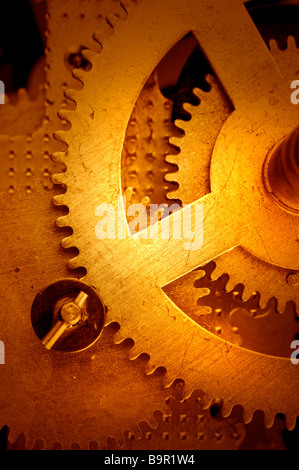 Ansicht von Zahnrädern aus alten Mechanismus Stockfoto