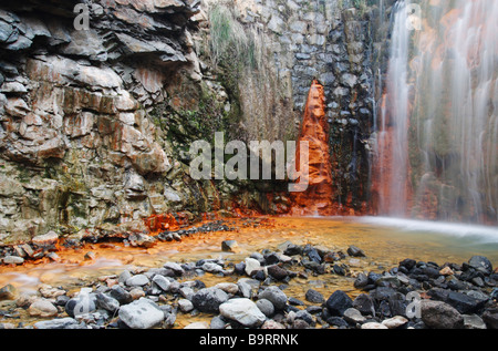 Cascada Colorada, Parque Nacional De La Caldera de Taburiente, La Palma, Kanarische Inseln, Islas Canarias, Spanien, España Europa Stockfoto