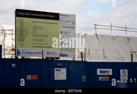 Cutty Sark Restaurierung Projekt, Greenwich, London Stockfoto