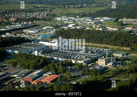 Luftaufnahme von dem französischen Continental-Reifen-Werk in Sarreguemines - Frankreich Stockfoto