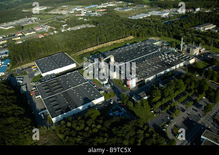 Luftaufnahme von dem französischen Continental-Reifen-Werk in Sarreguemines - Frankreich Stockfoto