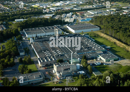 Luftaufnahme von dem französischen Continental-Reifen-Werk in Sarreguemines - Frankreich Stockfoto