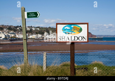 Teignmouth Küstenstadt über den Fluß Teign Devon von Shaldon England Stockfoto