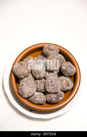 Kanarische runzlige Kartoffeln Spanisch Papas Arrugadas Stockfoto