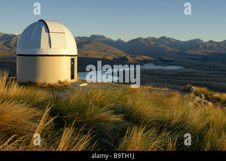 Mt John Observatorium bei Sonnenaufgang, Lake Tekapo / New Zealand Stockfoto