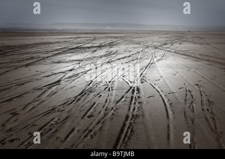 Spuren im Sand (bearbeitet) Stockfoto