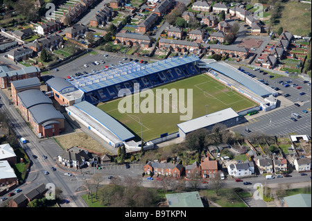 Luftaufnahme von Telford United AFC-Stadion in Telford Shropshire England Uk Stockfoto