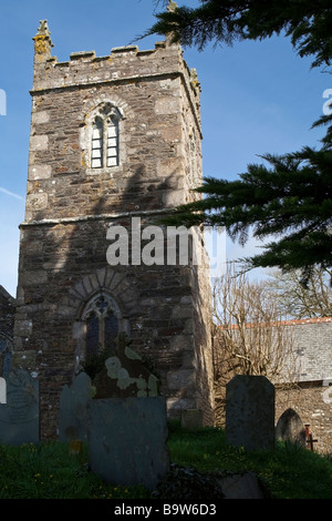 Manaccan Kirche, Cornwall, UK. Stockfoto