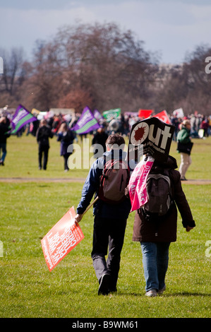 Demonstranten im Hyde Park Stockfoto