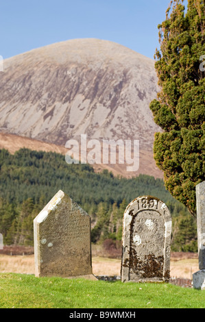 Cill Chriosd Friedhof zwischen Broadford und Torrin Isle of Skye Highland Schottland SCO 2245 Stockfoto