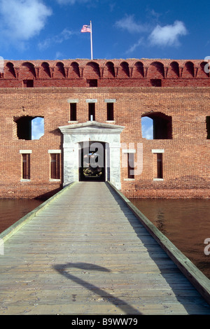 Brücke über einen Graben Fort Jefferson Eingang Tor Dry Tortugas Florida Stockfoto