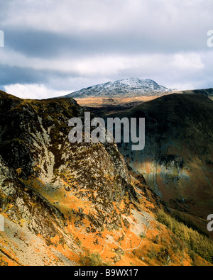 Blick über Cwm Cywarch, Arran Fawddwy.  Snowdonia-Nationalpark. Stockfoto