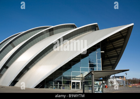 Das Gürteltier-Gebäude in SECC, steht am Ufer des Flusses Clyde, Glasgow, Schottland Stockfoto