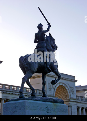 Bronze-Statue von Jeanne d ' Arc vor dem California-Palast der Ehrenlegion San Francisco USA Stockfoto