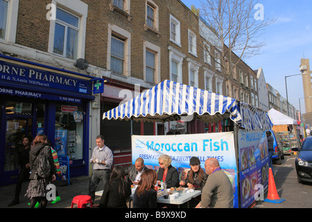 Vereinigtes Königreich West London Golborne Road das marokkanische Fischrestaurant Stockfoto