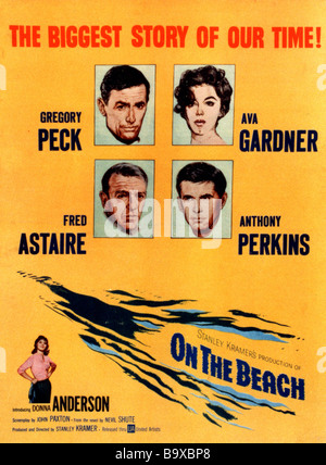 AUF den Strand Poster für 1959 UA film mit Gregory Peck, Ava Gardner, Fred Astaire und Anthony Perkins Stockfoto