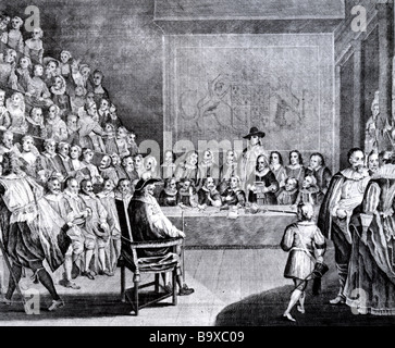 Testversion von König CHARLES I am 4. Januar 1649 in das House Of Commons Stockfoto