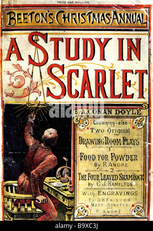 SHERLOCK HOLMES A STUDY IN SCARLET - das erste Magazin-Cover wurde in Torontos jährlichen Christmas für 1887 Stockfoto