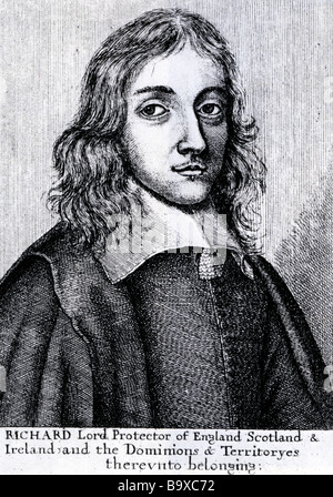 RICHARD CROMWELL dritter Sohn von Oliver Cromwell, Lord Protector nach dem Tod seines Vaters wurde Stockfoto