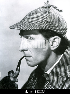 DIE HOUND OF THE BASKERVILLES 1959 UA Hammer Film mit Peter Cushing als Sherlock Holmes Stockfoto